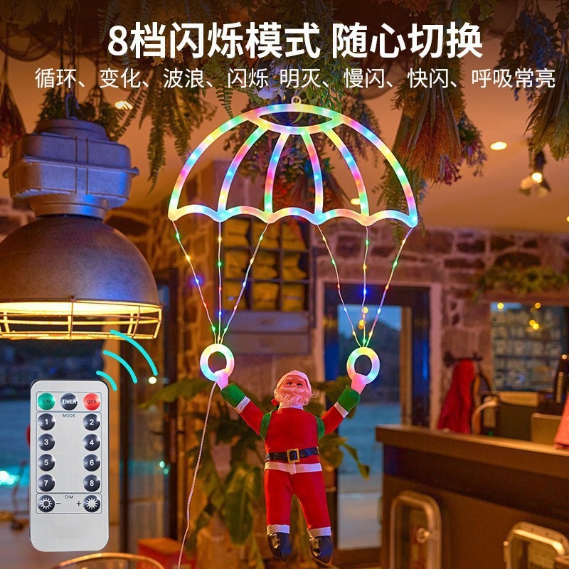 String Lights LED Santa Parach - Xmas Outdoor Lighting Decorations ulasan dan harga