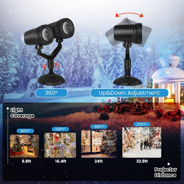 Christmas Snowflake Projector  - Xmas Outdoor Lighting Decorations ulasan dan harga