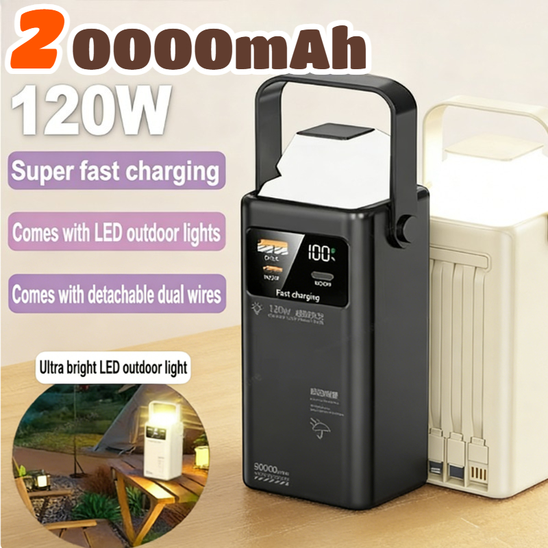 120W Power Bank 200000mAh Larg - Outdoor Lighting Battery Operated ulasan dan harga