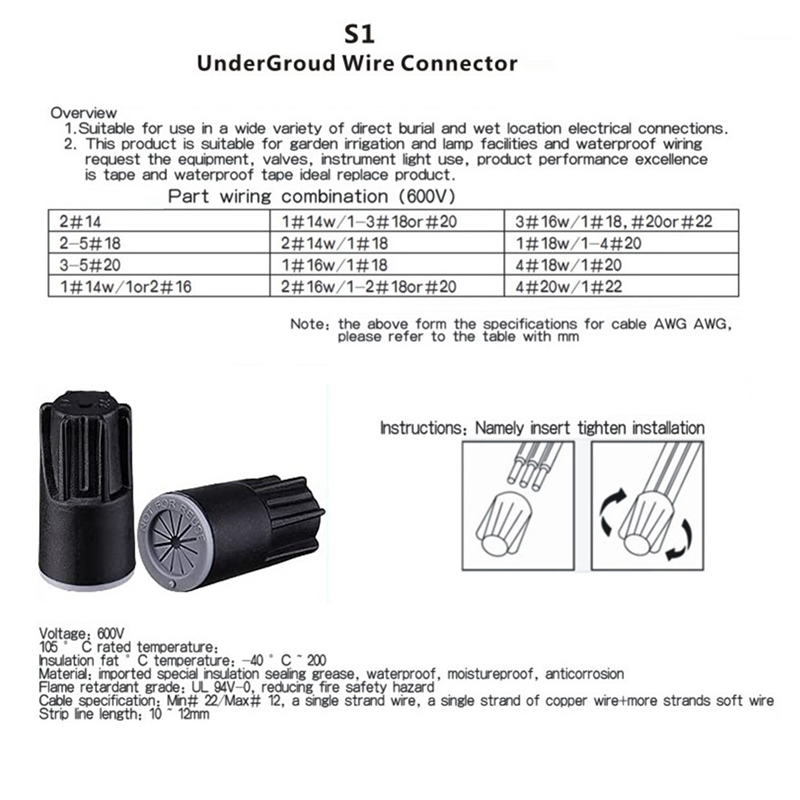 ABJA-Waterproof Wire Connector - Outdoor Lighting Wire Connectors ulasan dan harga