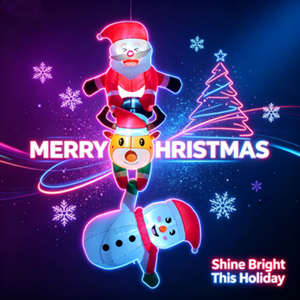 8FT Christmas Inflatable Snowm - Xmas Outdoor Lighting Decorations ulasan dan harga
