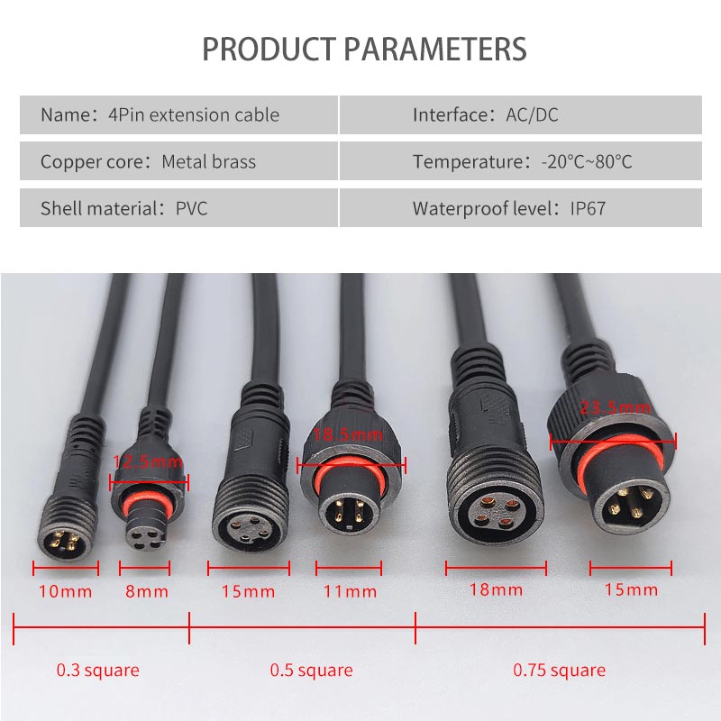 Male Famale Plug Cable 4Pin Wa - Outdoor Lighting Wire Connectors ulasan dan harga