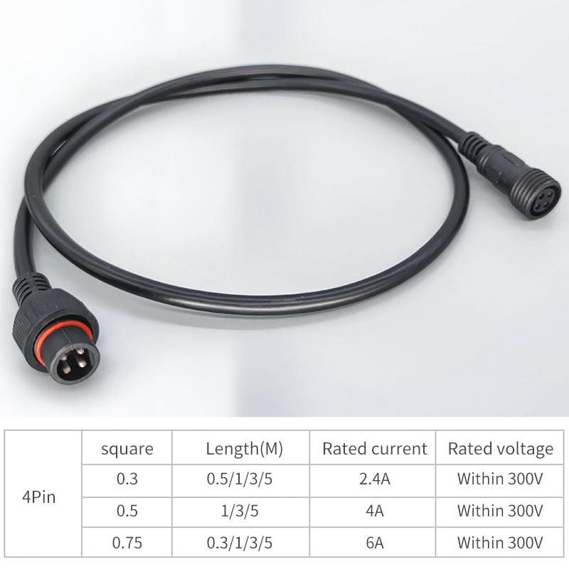 Male Famale Plug Cable 4Pin Wa - Outdoor Lighting Wire Connectors ulasan dan harga