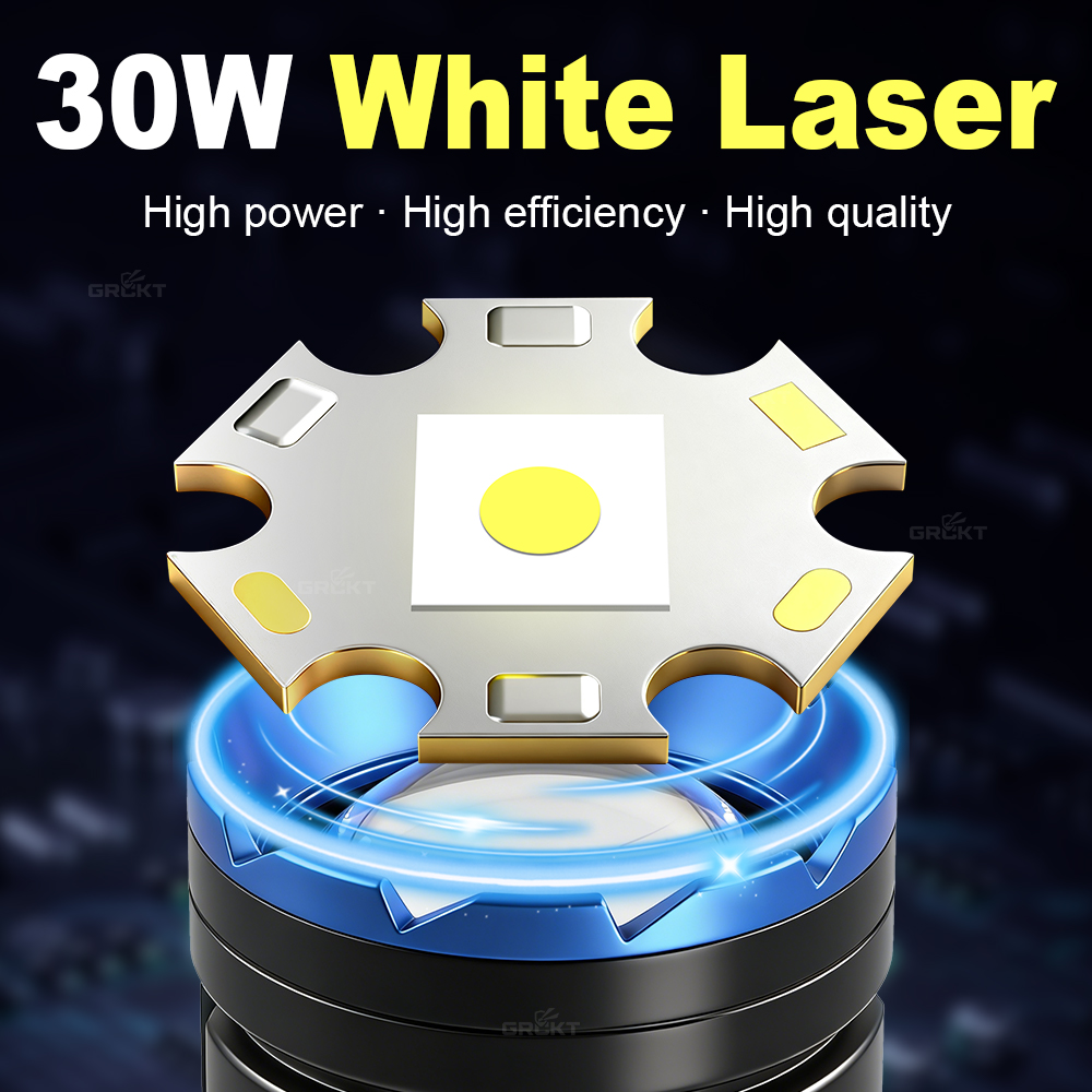 White Laser Camping Flashlight - Outdoor Lighting Battery Operated ulasan dan harga