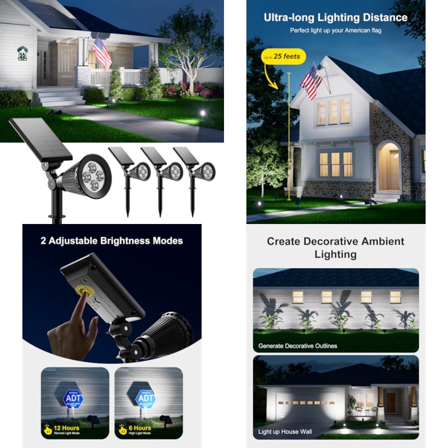 Solar Spotlights Outdoor Water - Led Flood Light ulasan dan harga
