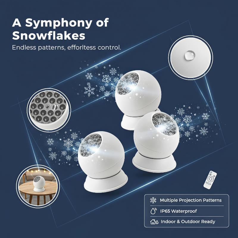 360° Rotating LED Snowflake Pr - Xmas Outdoor Lighting Decorations ulasan dan harga