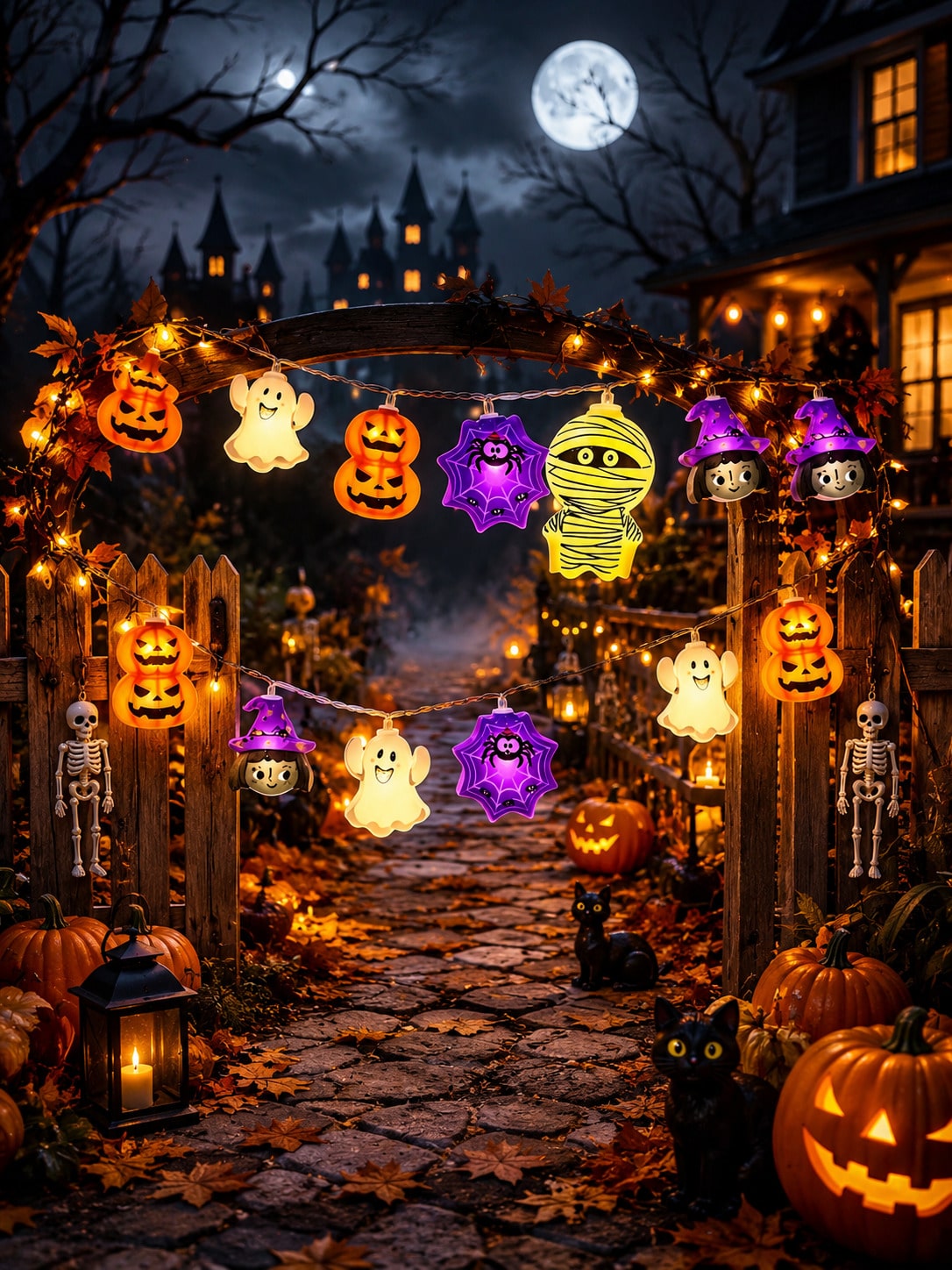 1pc Halloween Decorative Strin - Outdoor Lighting Battery Operated ulasan dan harga