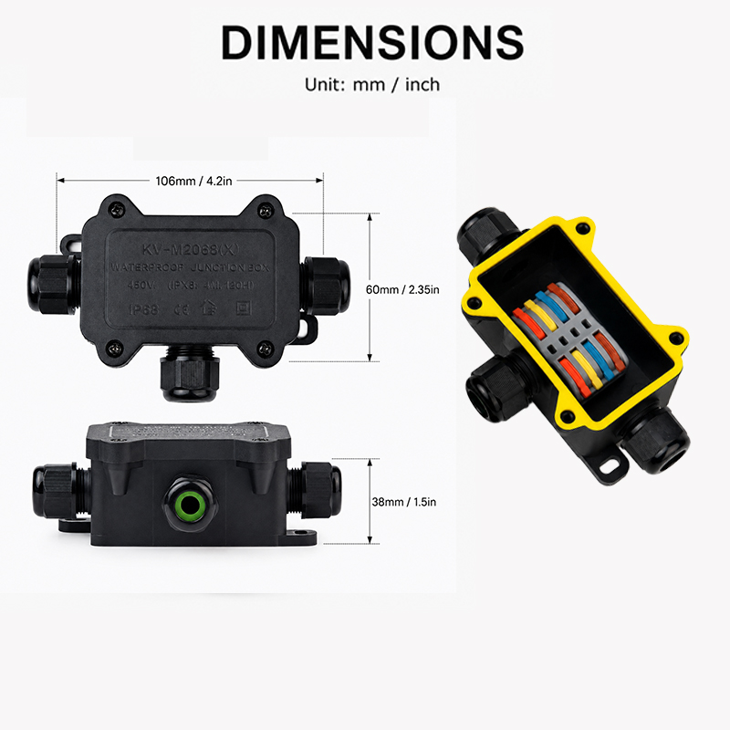 IP68 Waterproof Junction Box 2 - Outdoor Lighting Cable ulasan dan harga