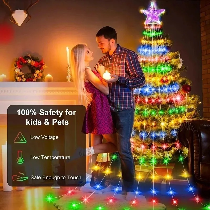 USB Powered 200LED Star Waterf - Xmas Outdoor Lighting Decorations ulasan dan harga