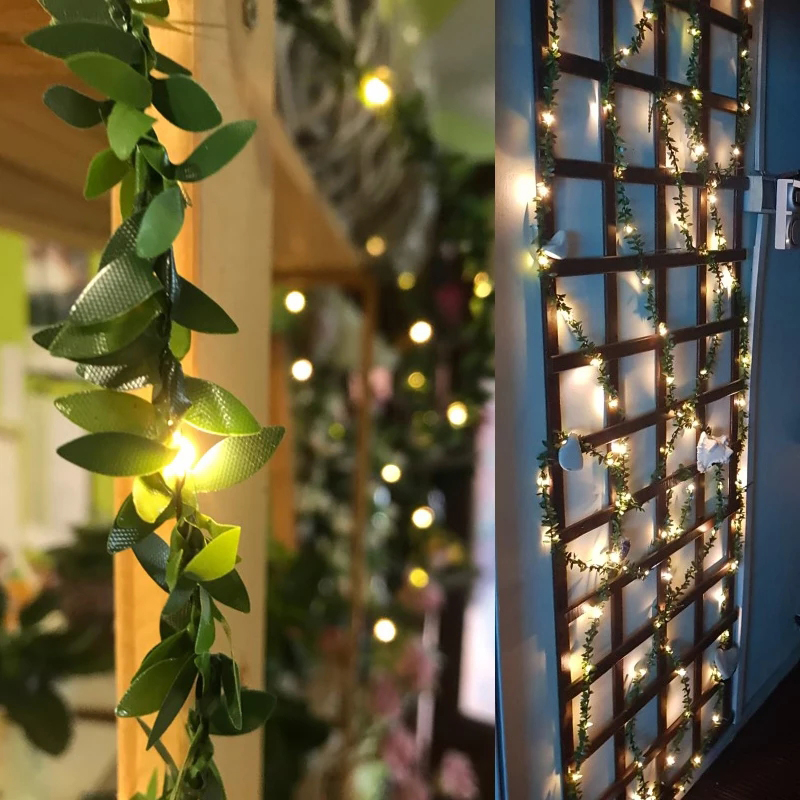 Outdoor Leaf Garland Lights 2M - Outdoor Lighting Battery Operated ulasan dan harga