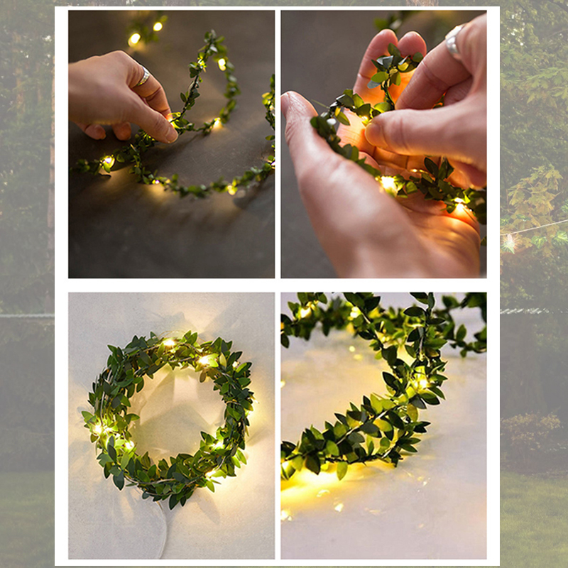 Outdoor Leaf Garland Lights 2M - Outdoor Lighting Battery Operated ulasan dan harga
